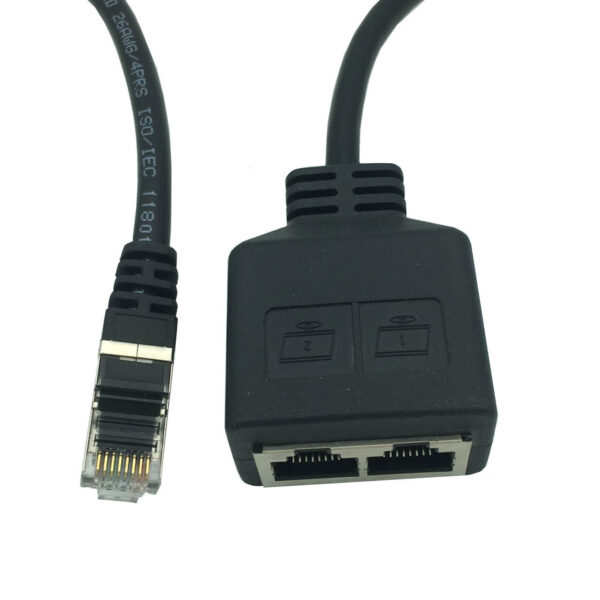 Network Cable Cable Seperater One Divided Into Two Conversion Connection Butt Joint Rj45 Simultaneous Internet Access Broadband Network Three-port IPTV