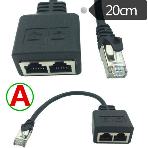 6918eabb-f7f7-4d61-bf82-1d4c7bb2cf61.jpg Network Cable Cable Seperater One Divided Into Two Conversion Connection Butt Joint Rj45 Simultaneous Internet Access Broadband Network Three-port IPTV